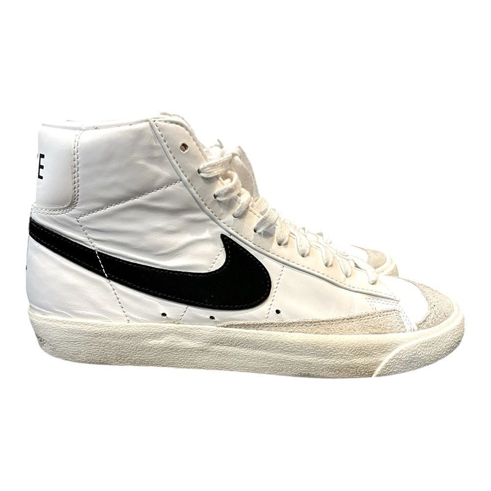 New Nike Blazer Mid 77 Vintage White Black Suede Shoes BQ6806 100 Men's Size 9